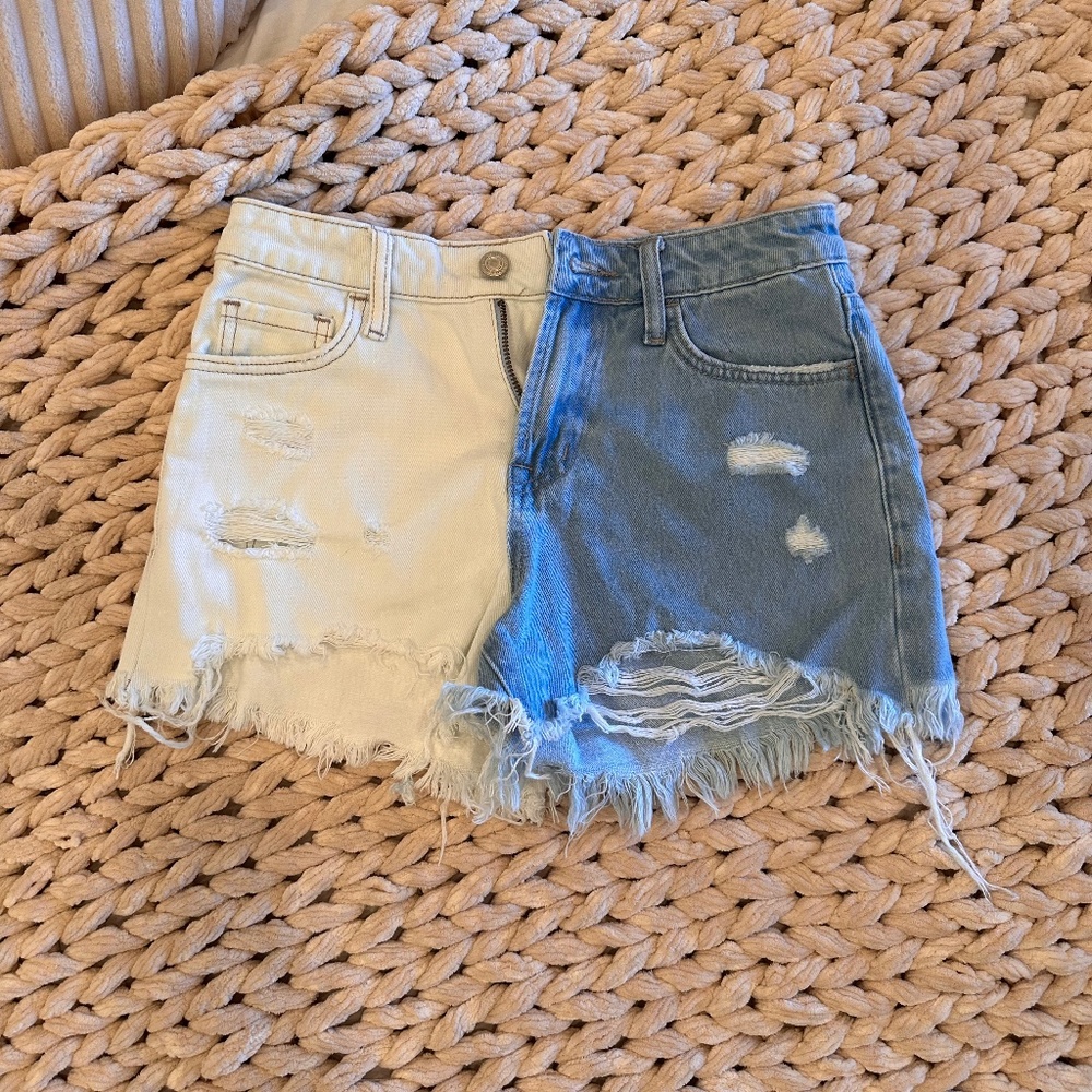 Cut off denim shorts